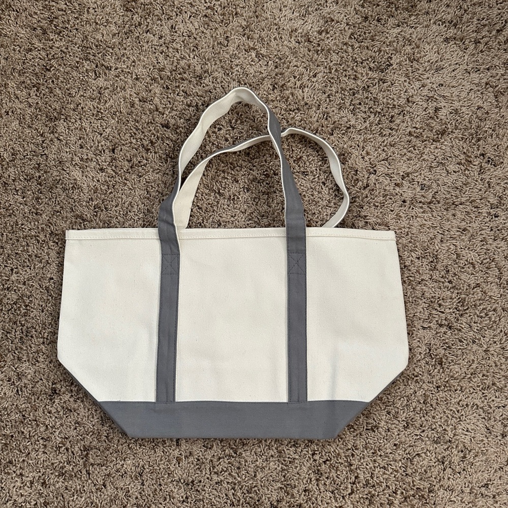 Canvas Black Dog Tote Bag - White and Gray - Picture 2 of 5